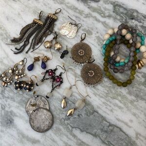 Collection of Bohemian Earrings + Bracelet Set